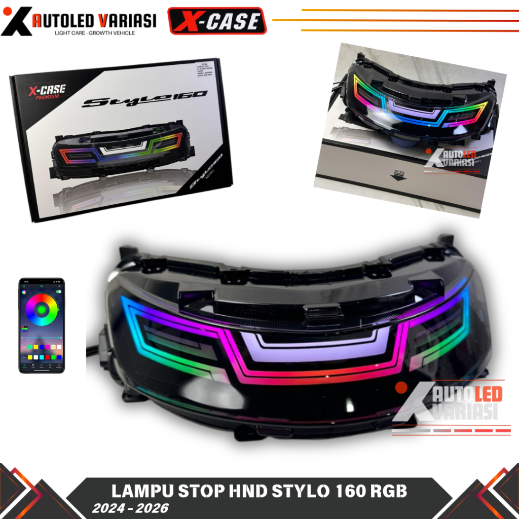 Stoplamp Stylo 160 Rgb Aplikasi Fullset Mika Pnp Honda Stylo 3in1 Running Stop