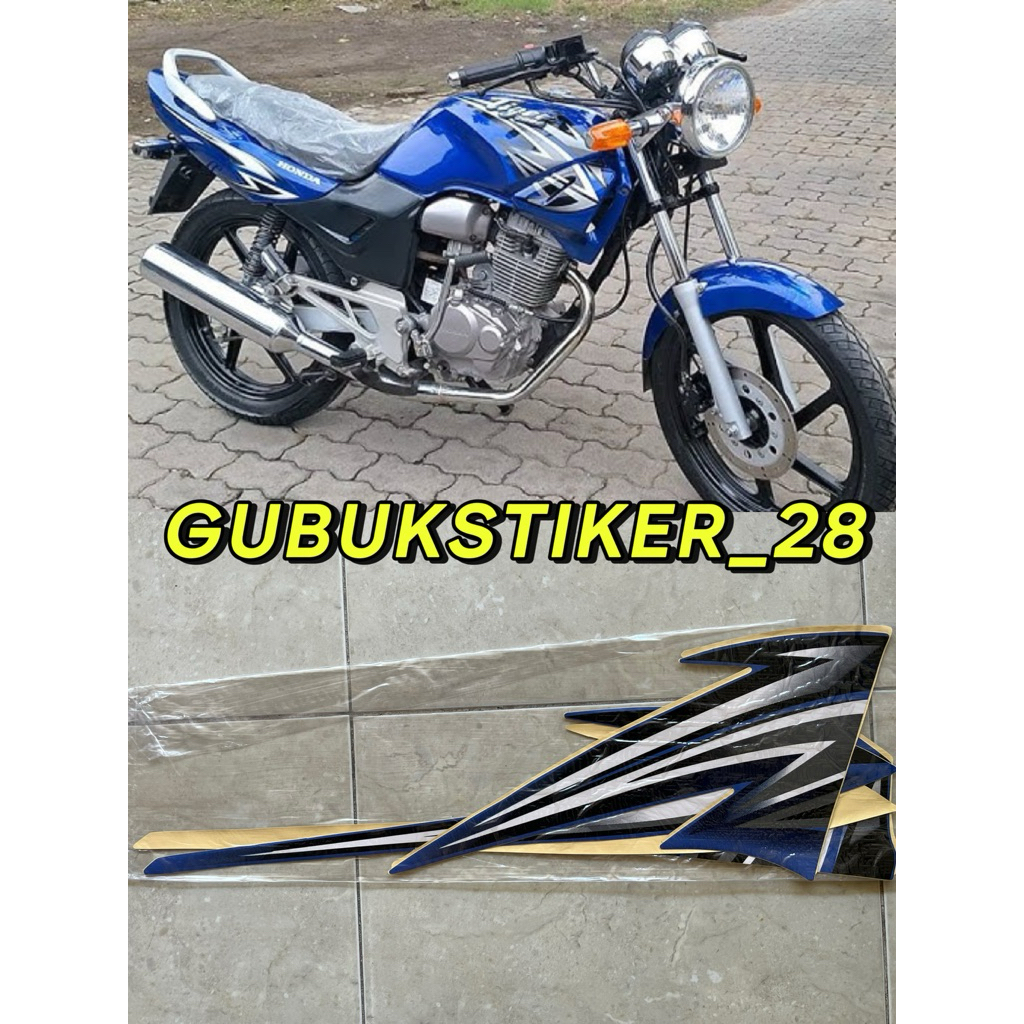 STRIPING STIKER LIS BODY MOTOR HONDA TIGER TILAS 2005 BIRU