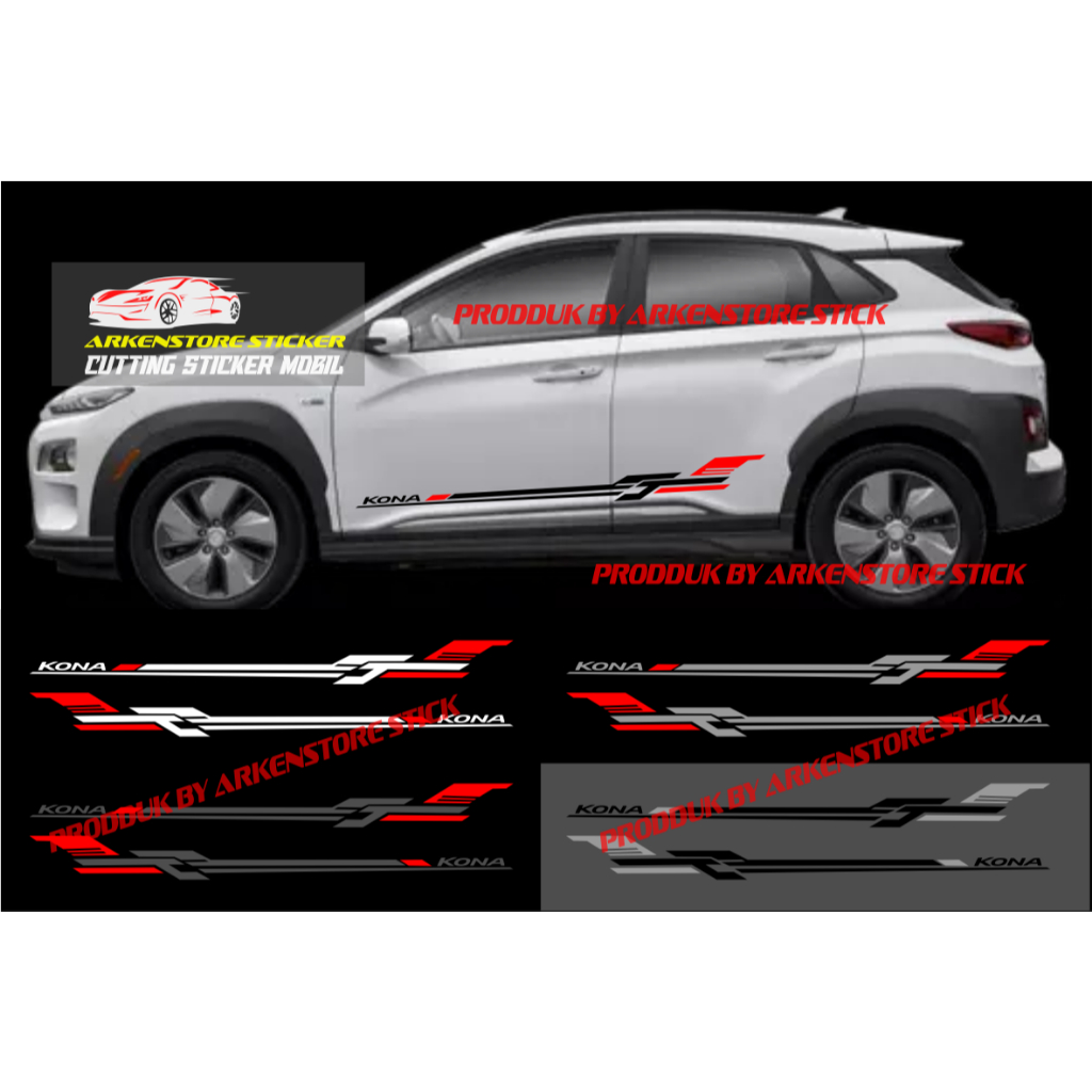 Stiker mobil kona sticker cutting stiker list sporty mobil hyundai kona