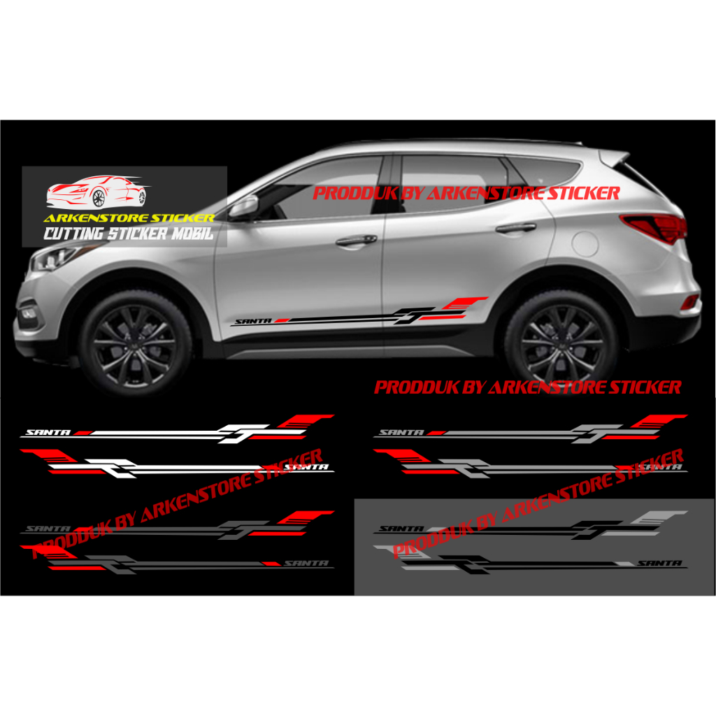 Stiker mobil santa sticker cutting stiker list sporty mobil hyundai santa