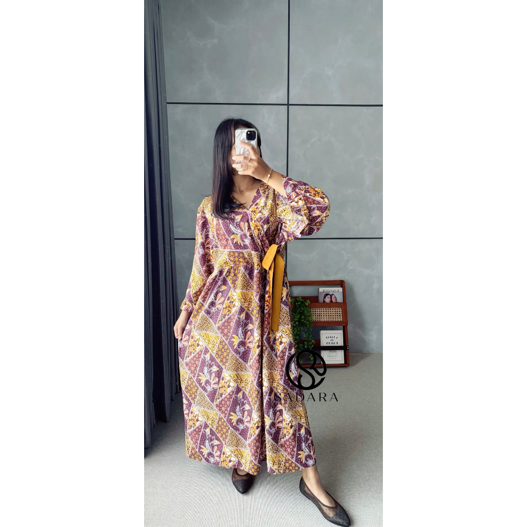 Homedress Kimono Rayon Calya Series Daster Rayon Lengan Panjang Busui Friendly LD125