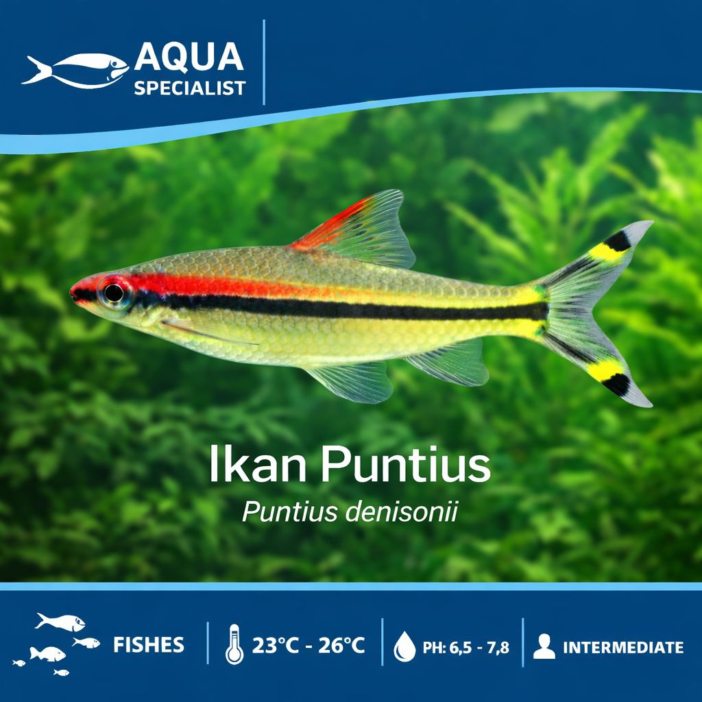 Ikan Puntius Denisonii Import Premium | Red Line Torpedo Barb | Ikan Hias Aquarium Aquascape