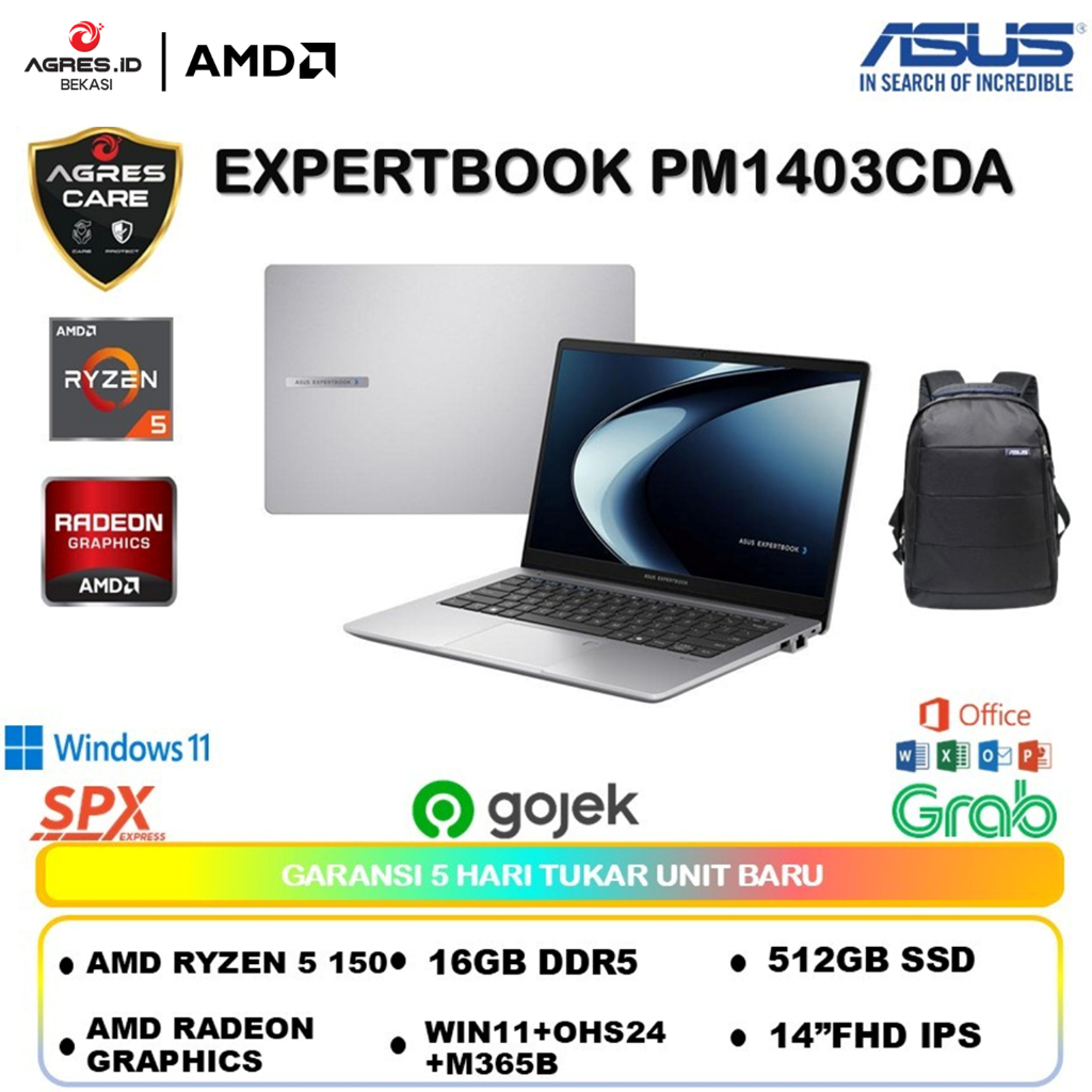 ASUS EXPERTBOOK PM1403CDA AMD RYZEN 5 150 (16GB/512GB) WIN11+OHS 14 FHD