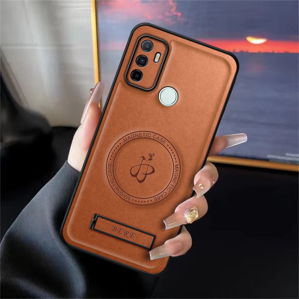 Casing Oppo A53, A33 Case Leather Magnetic Standing Premium