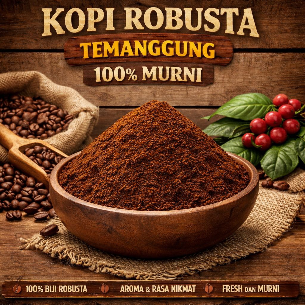 1 Kg Kopi Bubuk Robusta Temanggung Murni 100% Kopi Robusta
