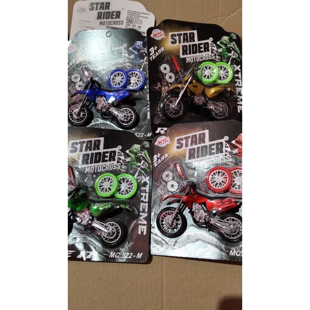 mainan motor cross metalic star rider/motor cross star rider/mainan motor cross ban
