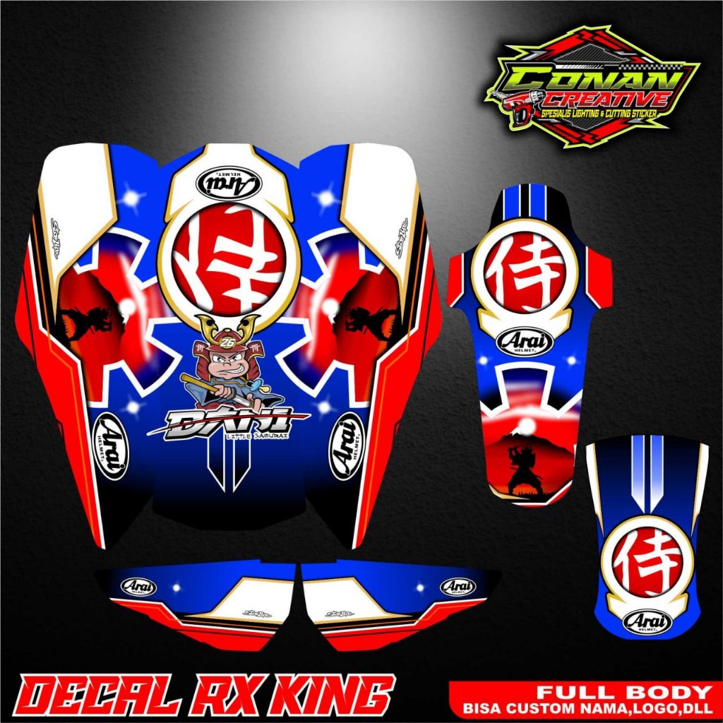 Stiker striping decal rx king full body motif arai airbrush