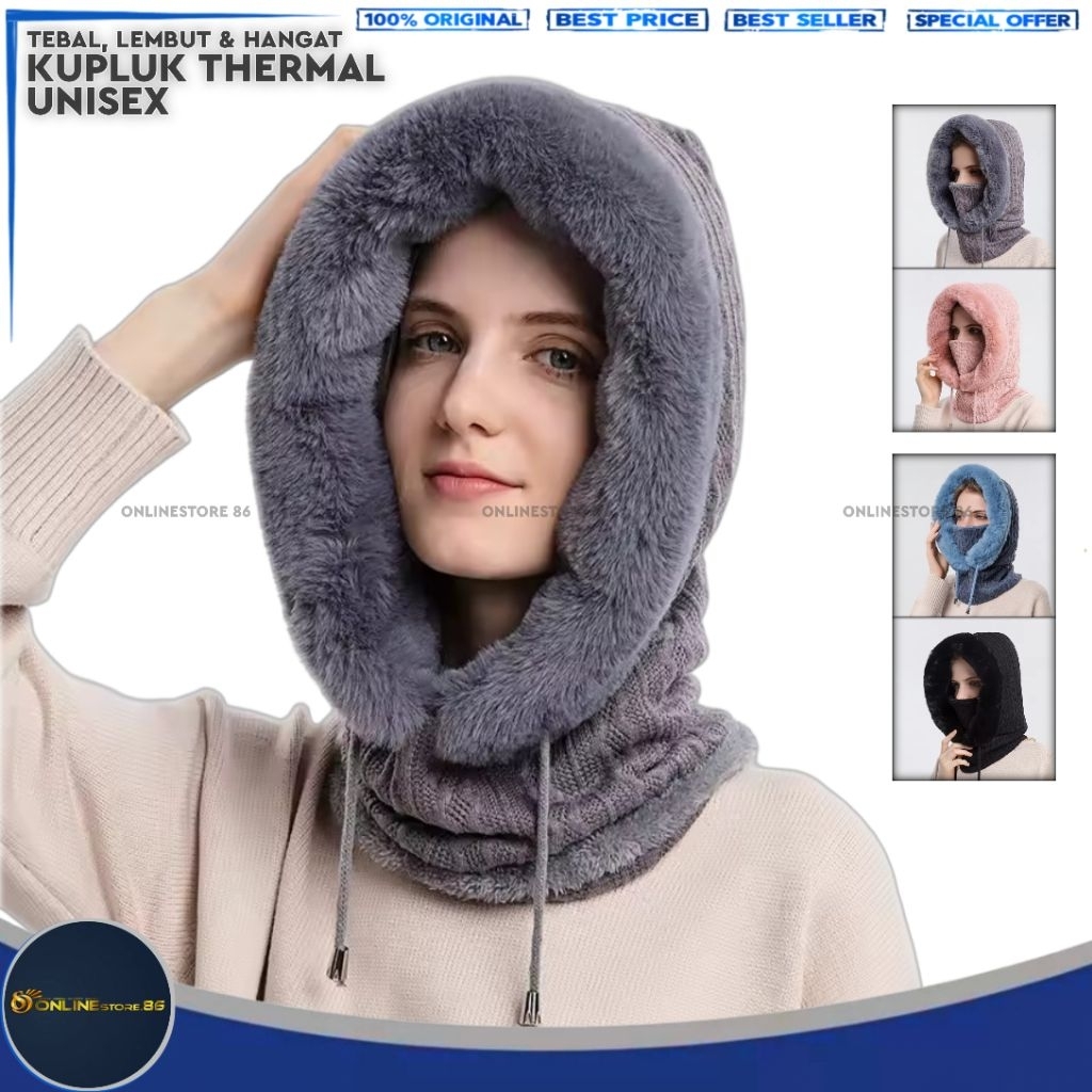 Kupluk Winter Pria & Wanita Unisex / Set Syal Scarf & topi Kupluk Musim Dingin Wanita Pria - Beanie 