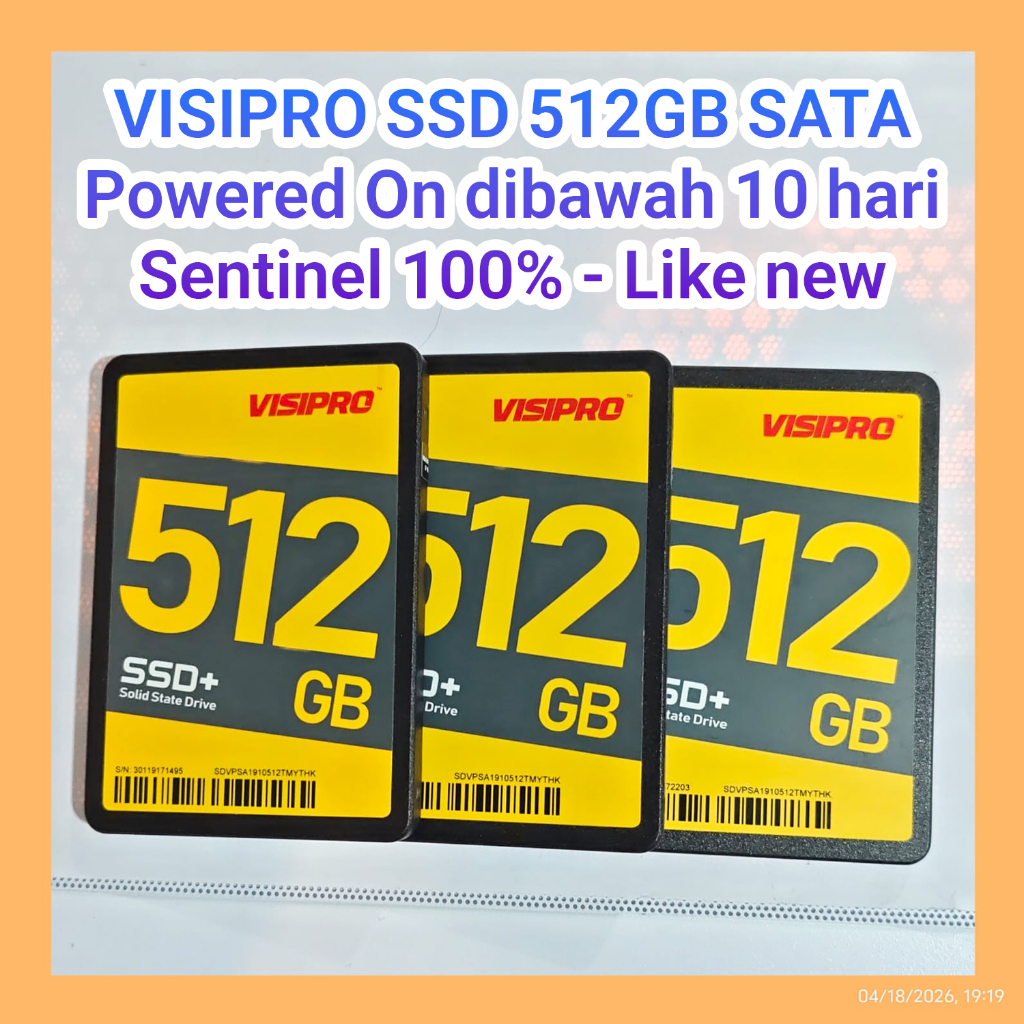 SSD Visipro 512 GB Sentinel 100% 512GB Second Bekas SATA Visi Pro Murah 500 SSD Bekas Second Seken C