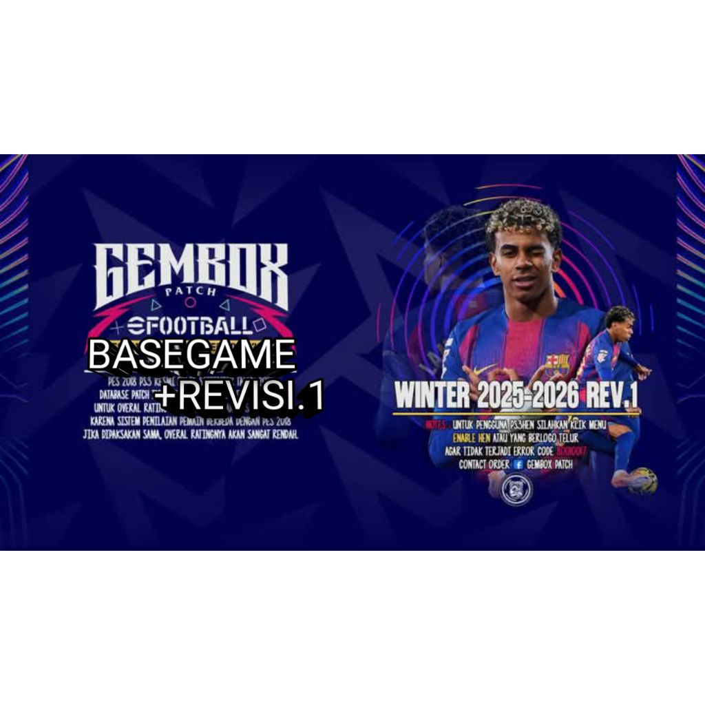 PES 2026 | GEMBOX PATCH PS3 2026 GAME PS3 PKG