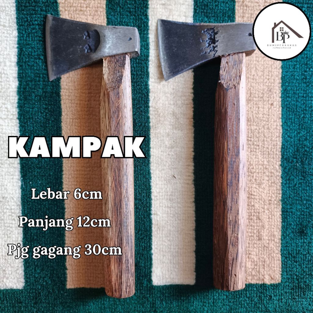 kampak baja asli besar kapak potong kayu gagang kayu aren serbaguna