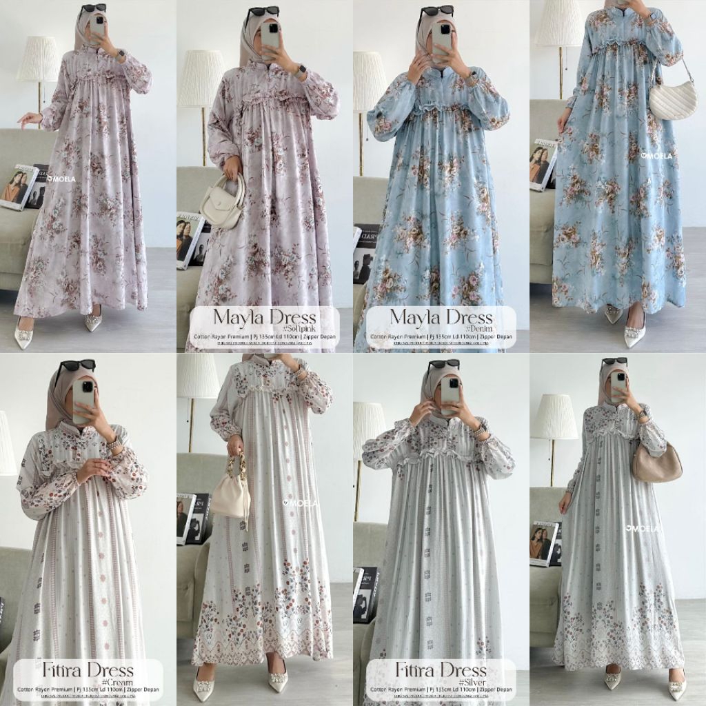 Moela Berlabel Fitira Mayla Dress Gamis Jumbo Allsize Busui Premium Catton Rayon Original