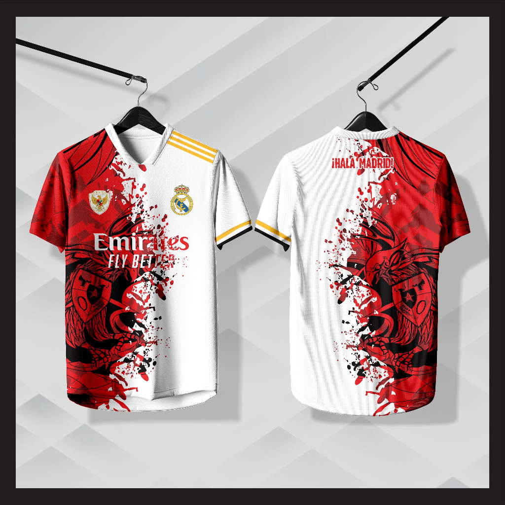 JERSEY INDO X MADRID MERAH PUTIH KEKINIAN GRATIS NAMESET( nama & nomor punggung )