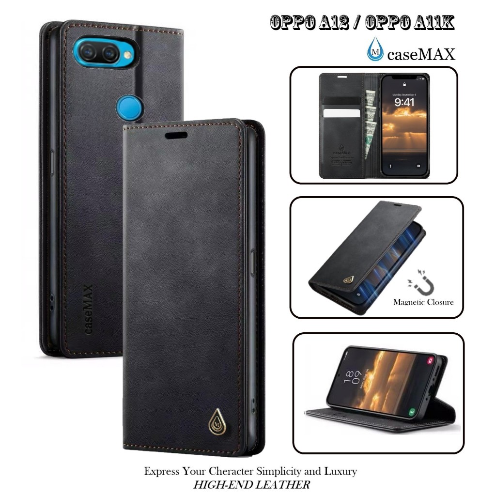 Flip Case OPPO A12 / OPPO A11K Case Wallet Kulit Casing Dompet Case Wallet Leather Flip Case OPPO A1