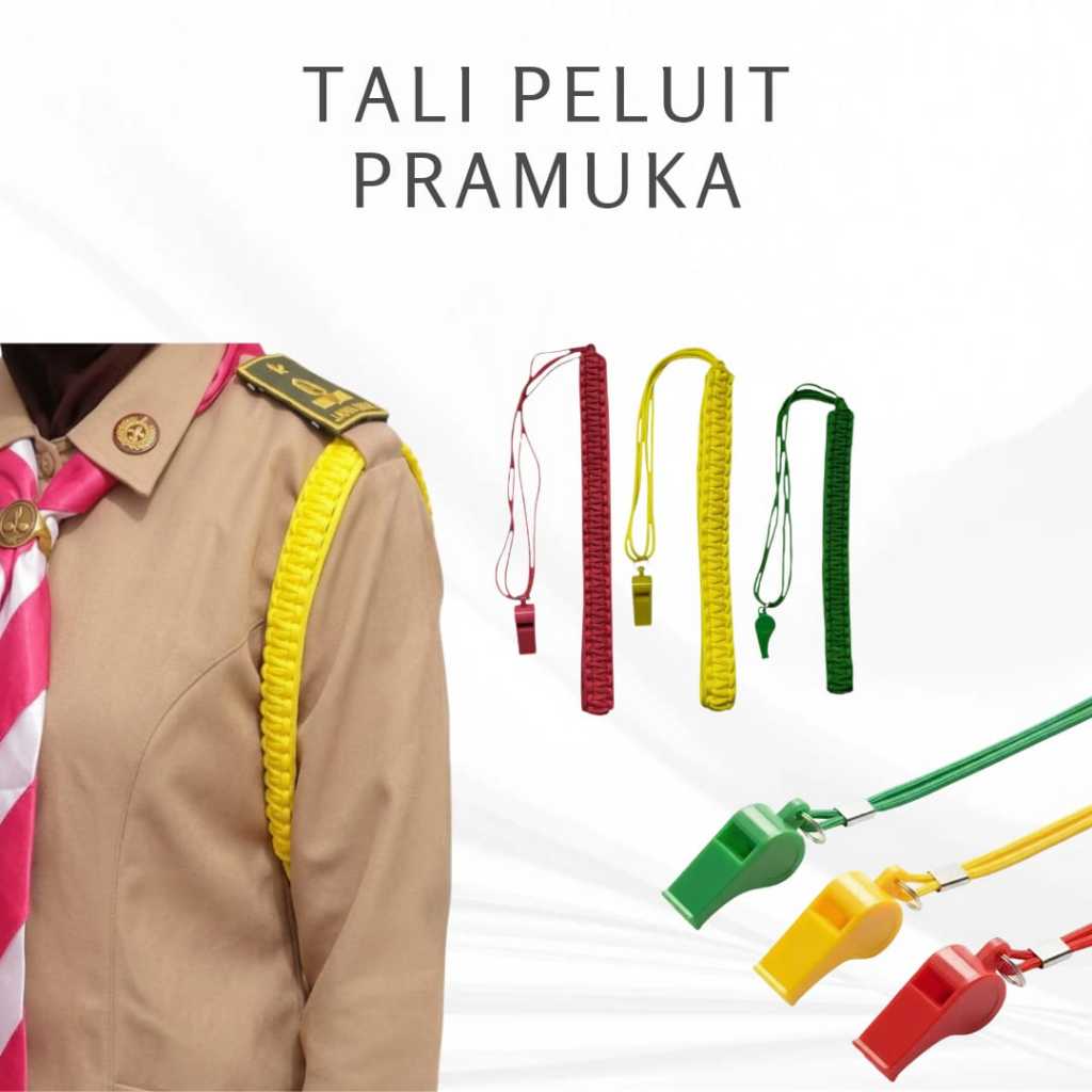 TRENDY Peluit + Tali Kur Pramuka Siaga Penggalang Penegak Peluit Tali Komando