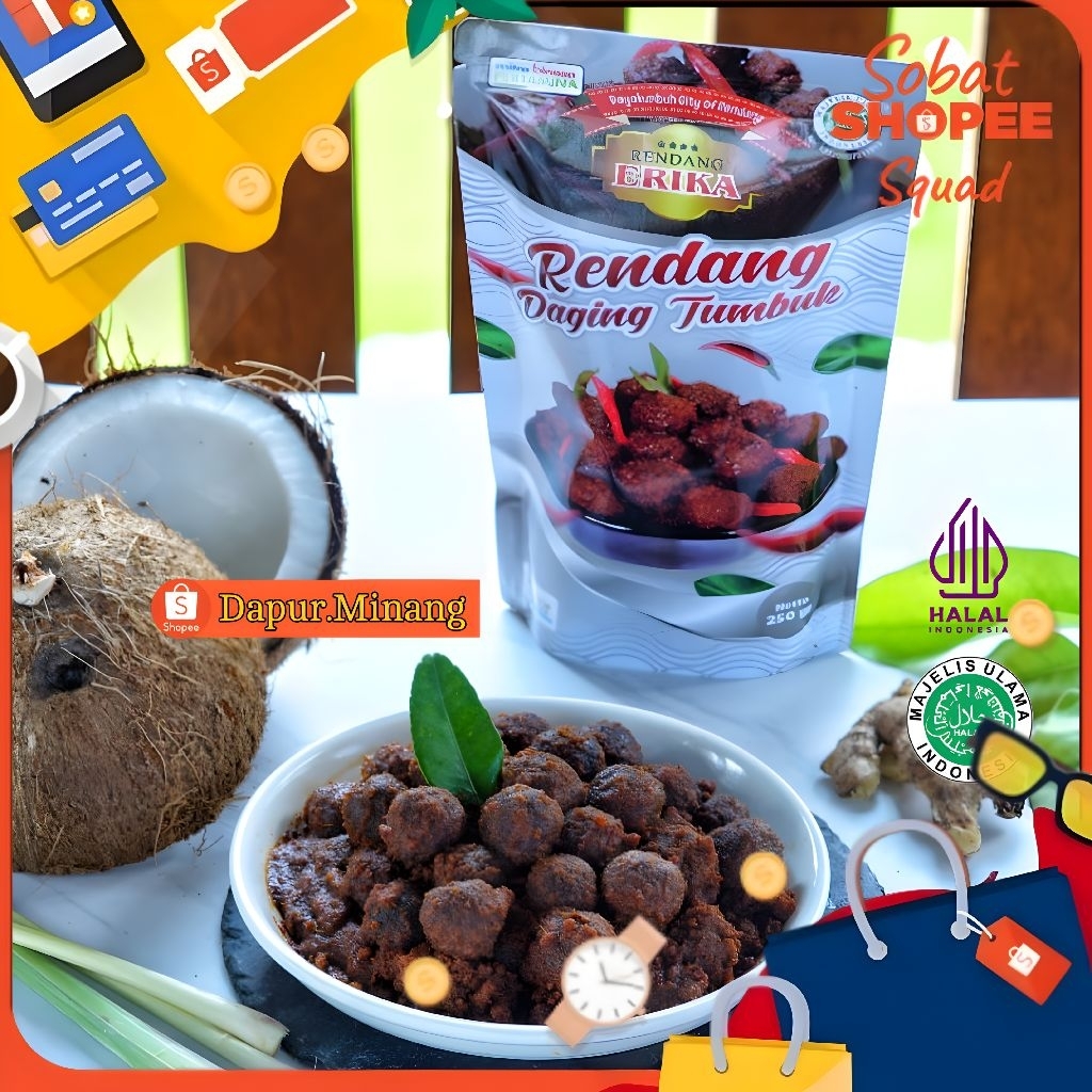 Rendang Daging Tumbuk / Rendang Daging Tumbuak Payakumbuh / Bola Daging Sapi Payakumbuh