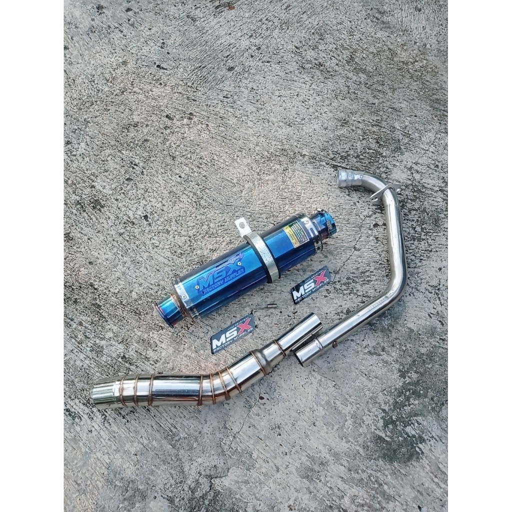 knalpot original msx blue dbs bulat cincin wrx pnp Vixion satria MX sonic mp cb gl scorpio Tiger Ver