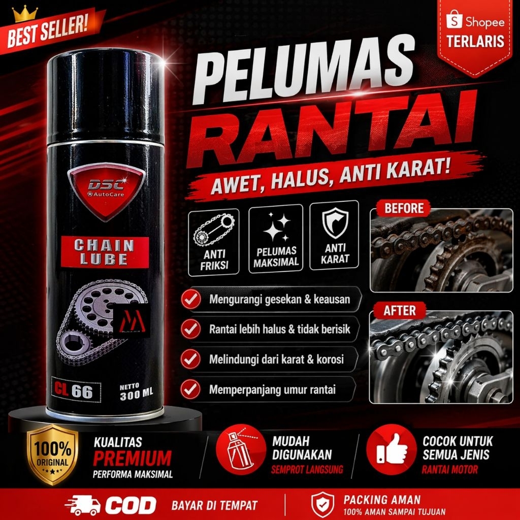 DSC Chain Lube Pelumas Rantai Motor / Oli Rantai / Pembersih Rantai / Anti Karat