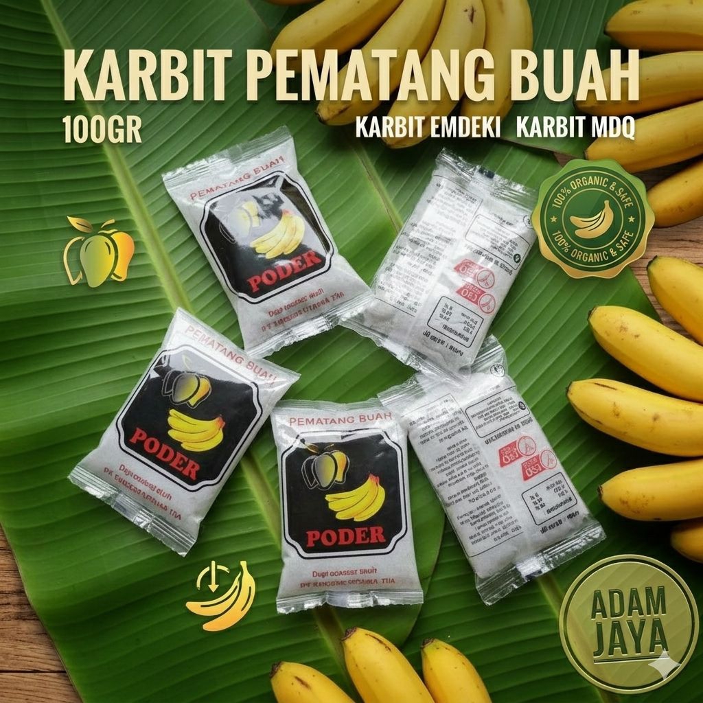 Karbit Pematang Buah 100 Gram MDQ - Mempercepat Pematangan Buah, Praktis, Aman karbit poder karbit e