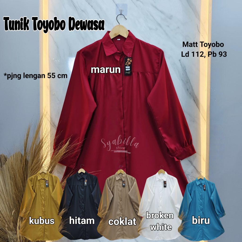 Long Tunik Toyobo Wanita Dewasa Jumbo Bahan Katun Toyobo