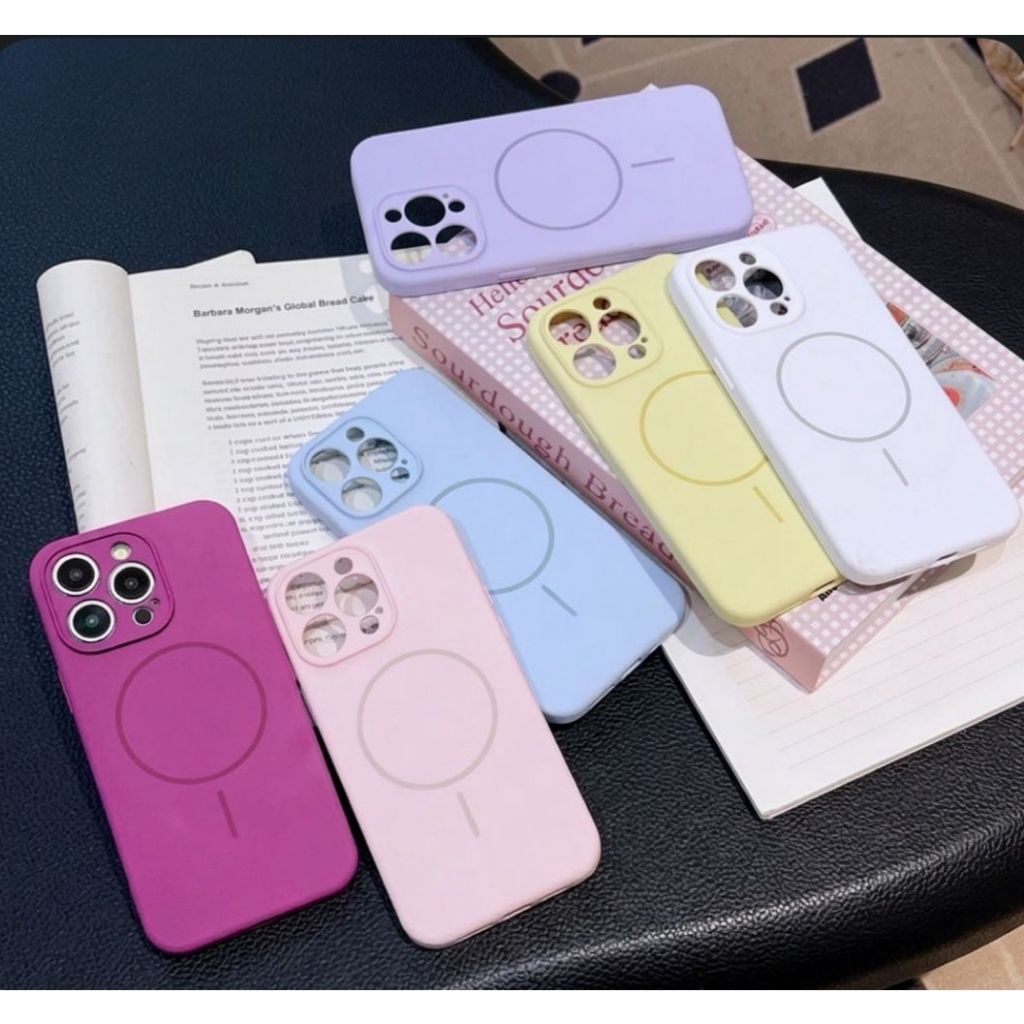 Casing Magnetic Magsaf* Bludru Silicone for iphone 13 14 pro promax TP54 CU