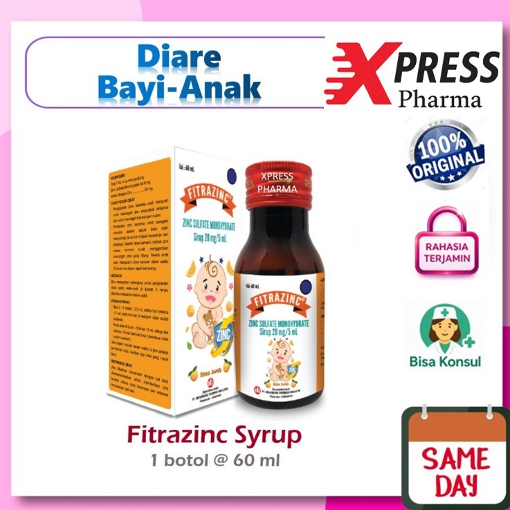 XPRESS  SYRUP FITRAZINC 60 ml Botol Sirup Fitrazink Fitra Zinc Sulfate Sulfat VitraZink Vitrazinc Fi