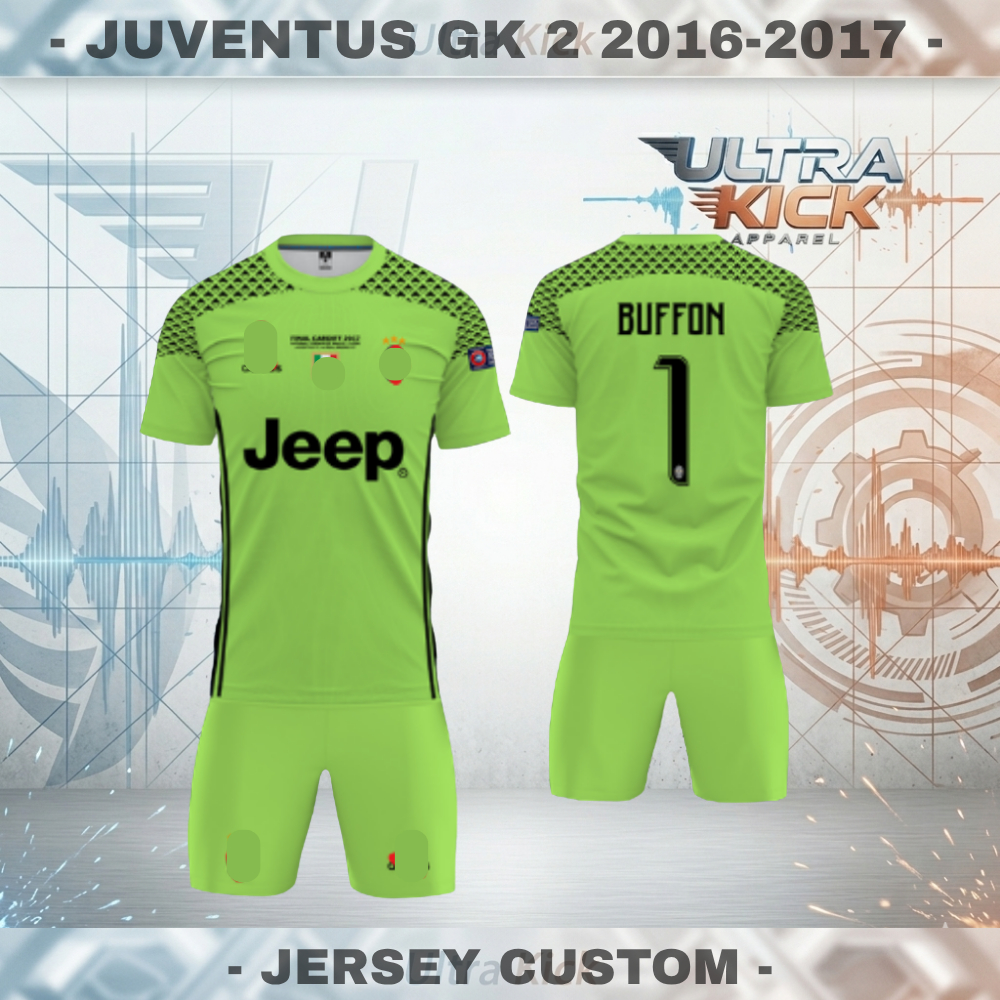 Jersey Sepak Bola Juventus GK 2 2016-2017 Pendek Jersey Custom Free Nama dan Nomor Punggung Full pri