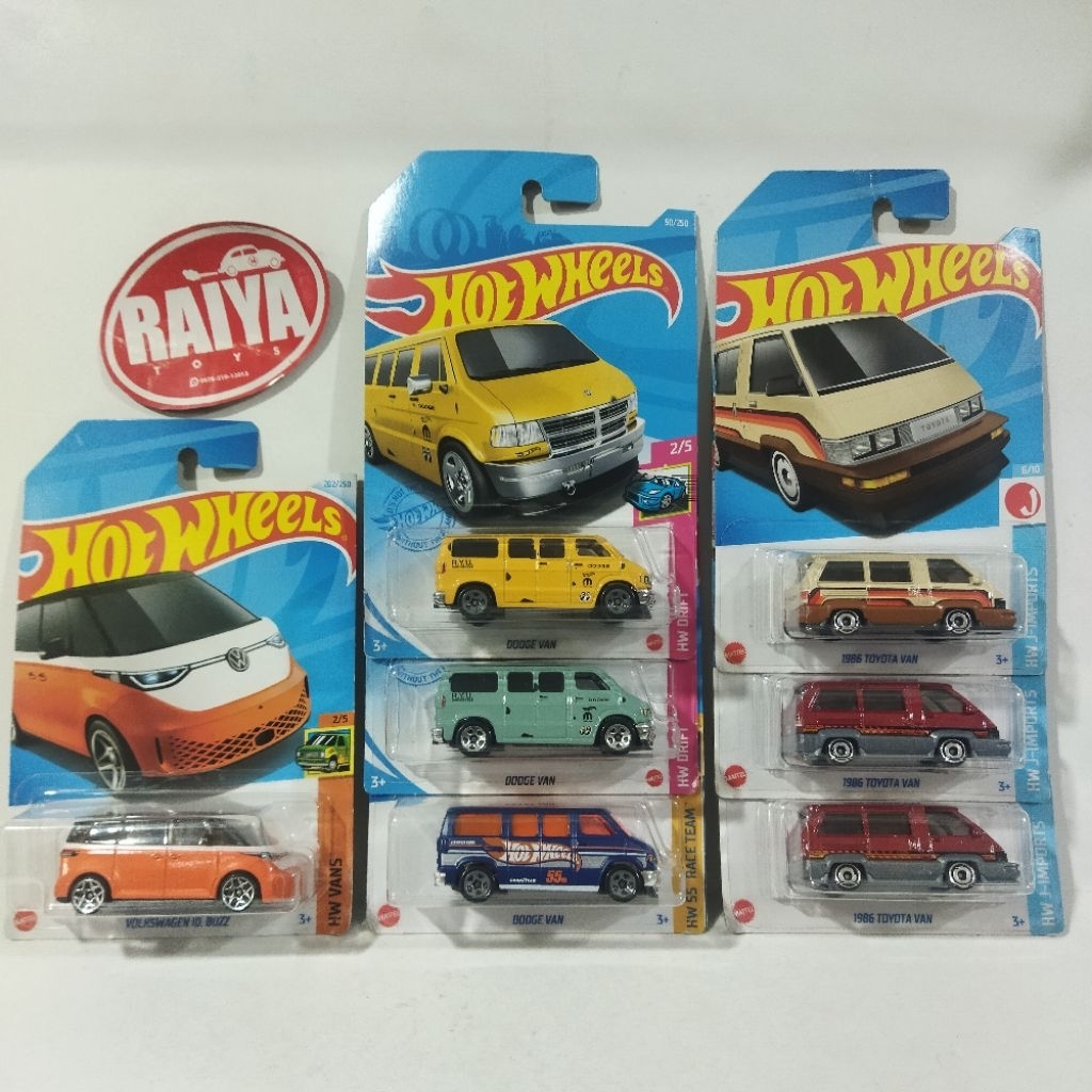 HOT WHEELS MOBIL VAN or PANEL BUS Toyota Dodge Volkswagen VW