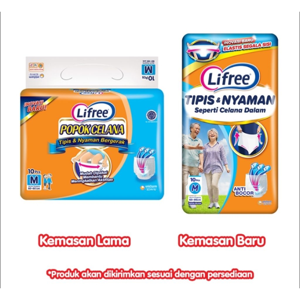 Lifree Tipis & Nyaman Popok Celana Dewasa M 10 pcs