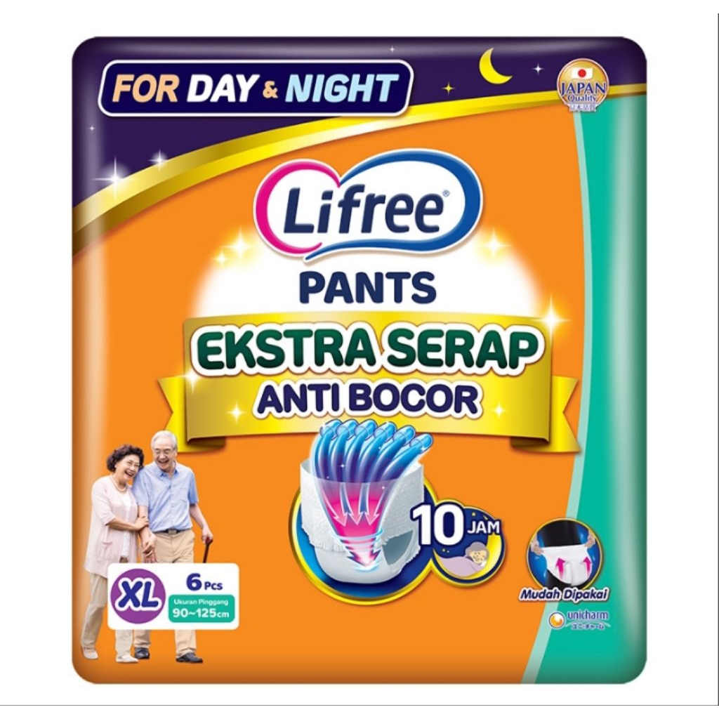 Lifree Ekstra Serap popok celana dewasa XL 6 pcs