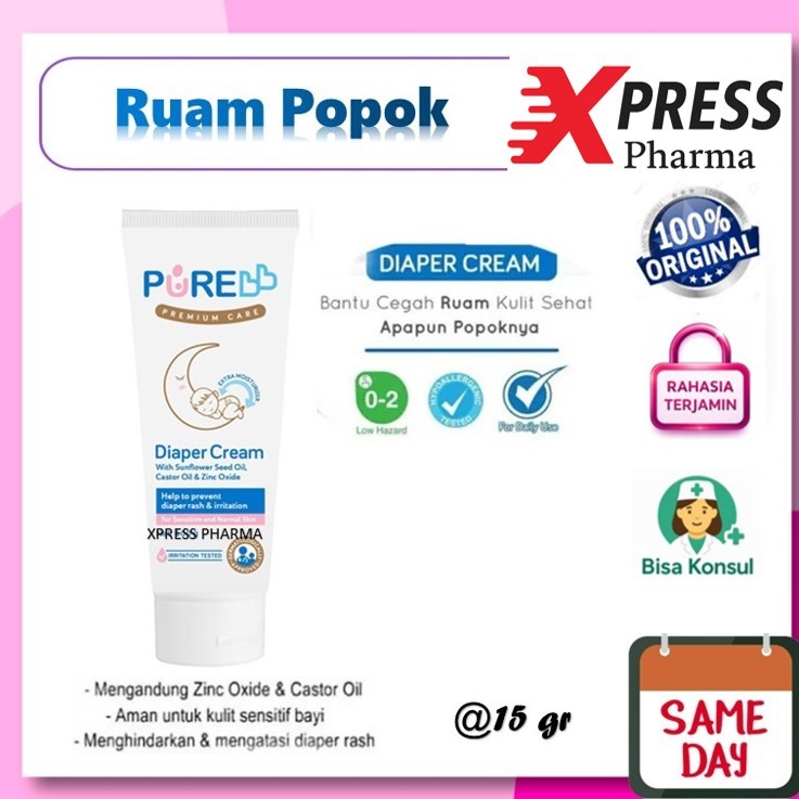 XPRESS  Pure Kids DIAPER  Salep Cream Krim Ruam Popok Infeksi Momilen Daktarin Purekids Pure kid Pur