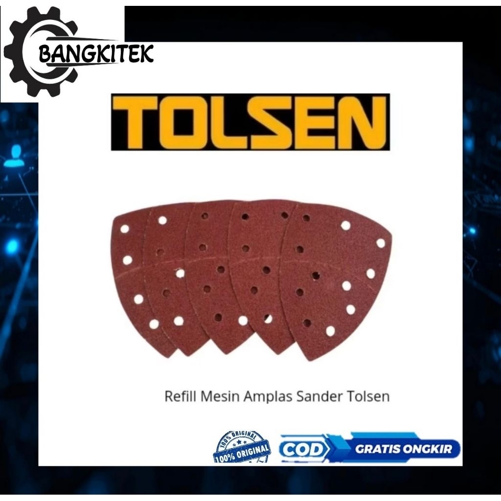 Refill Amplas Sander Tolsen/Refill Amplas Segitiga/Sanding Sheet For Palm Detail Sander Tolsen