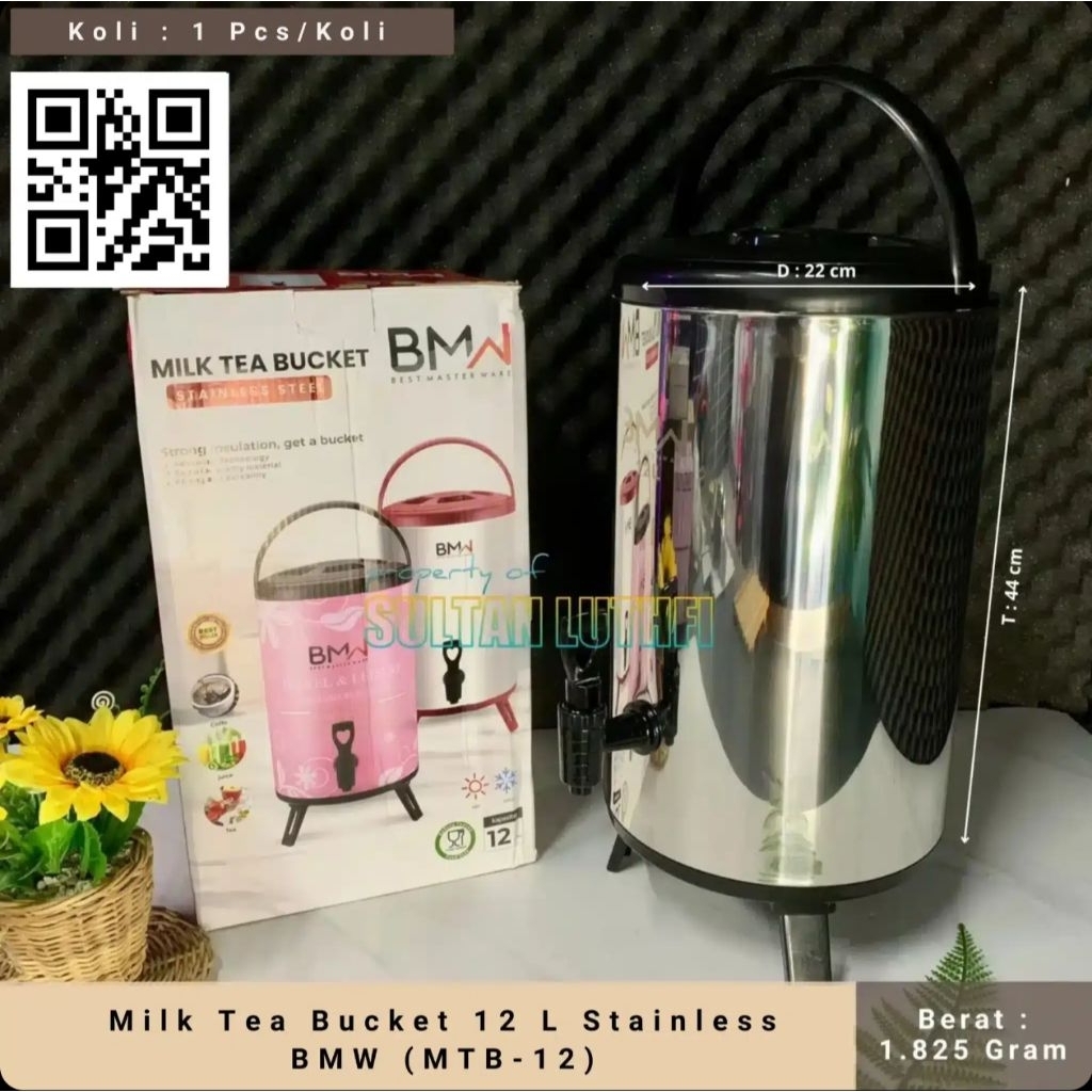 Milk Tea Bucket 12 L Stainless BMW (MTB-12)

