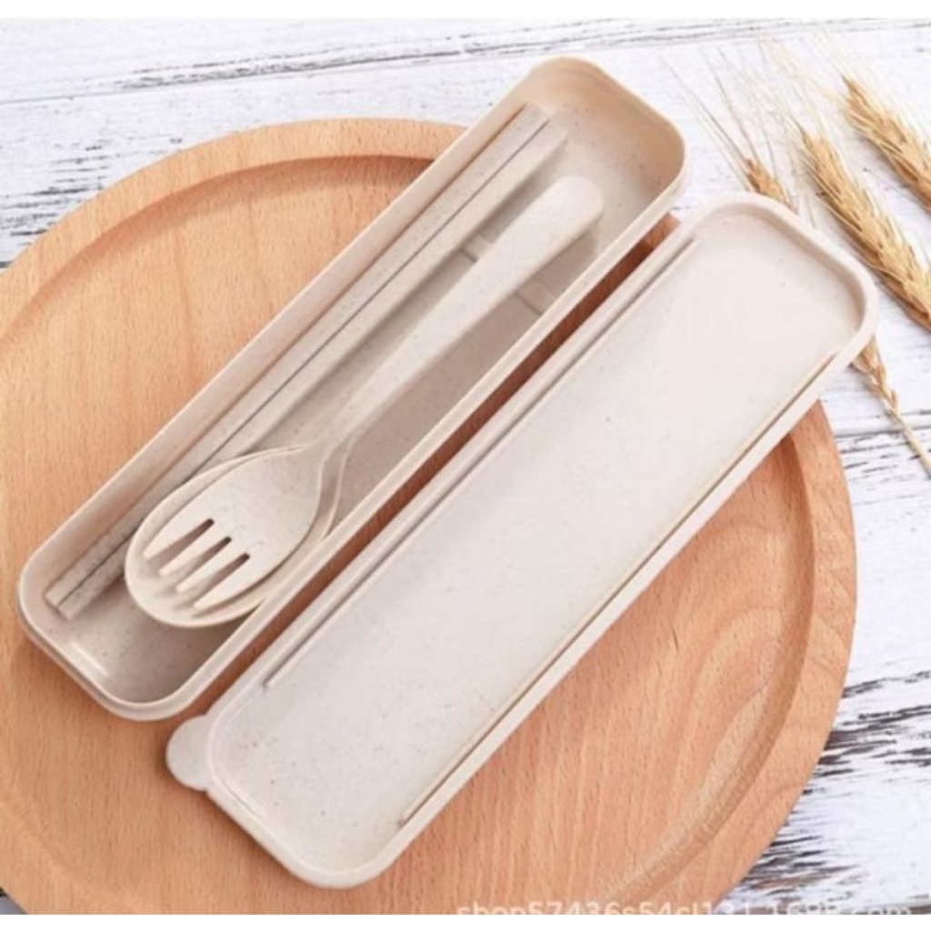 Sendok Makan Jerami Sendok Garpu Sumpit Set Box Sendok Traveling Sendok Box Sendok