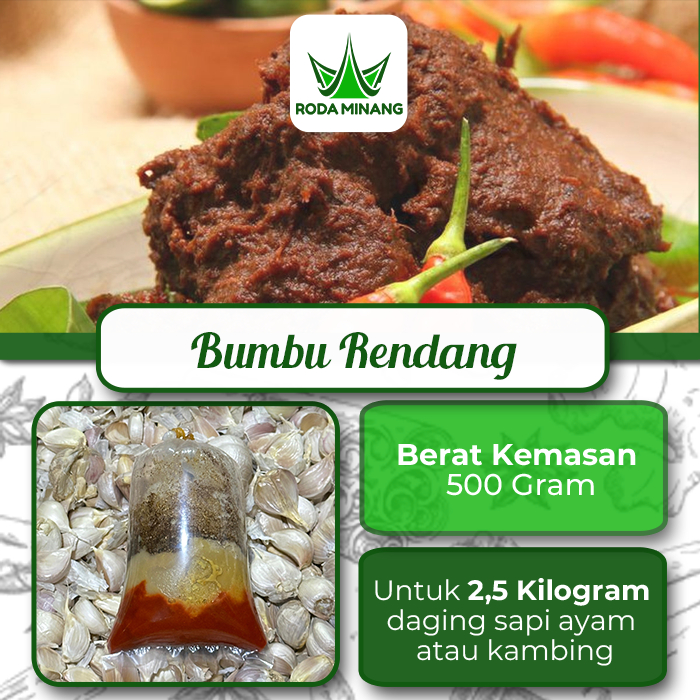 Bumbu Rendang Padang Daging Sapi Ayam Hati Telur Komplit Bumbu Giling Jadi Basah Campur Halus Segar 