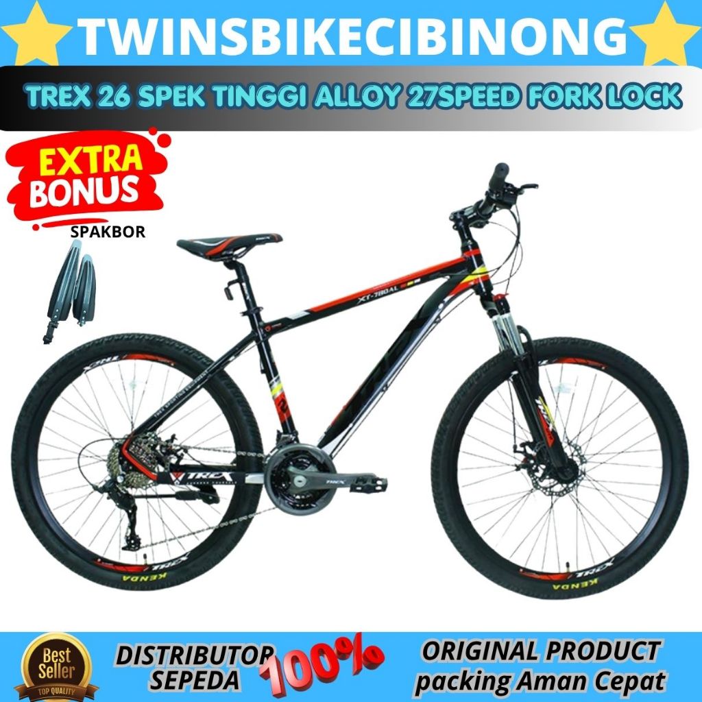Sepeda Gunung MTB 26 Inc TREX ALLOY 27SPEED FORK LOCK