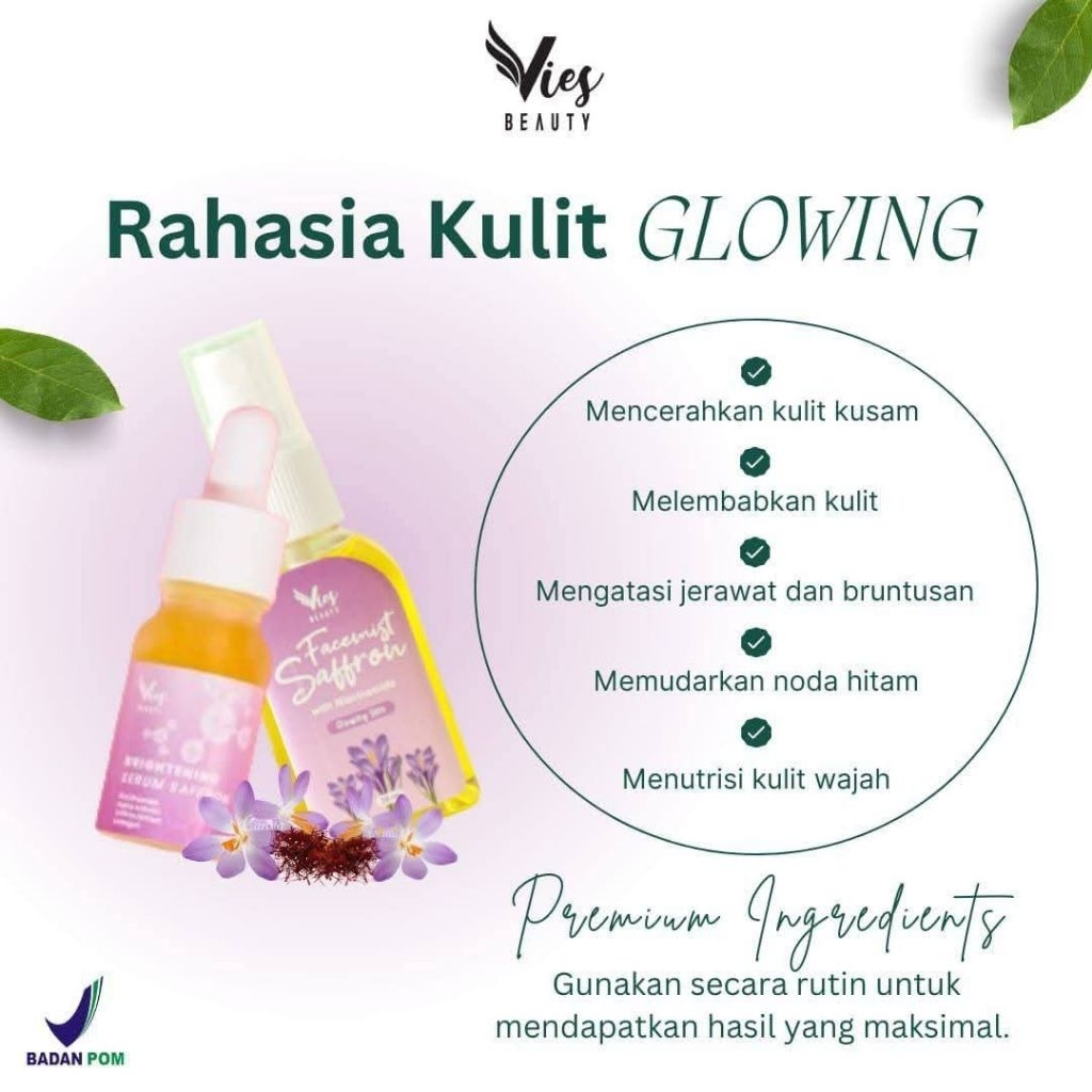 Paket Vies Safron BPOM serum& facmist