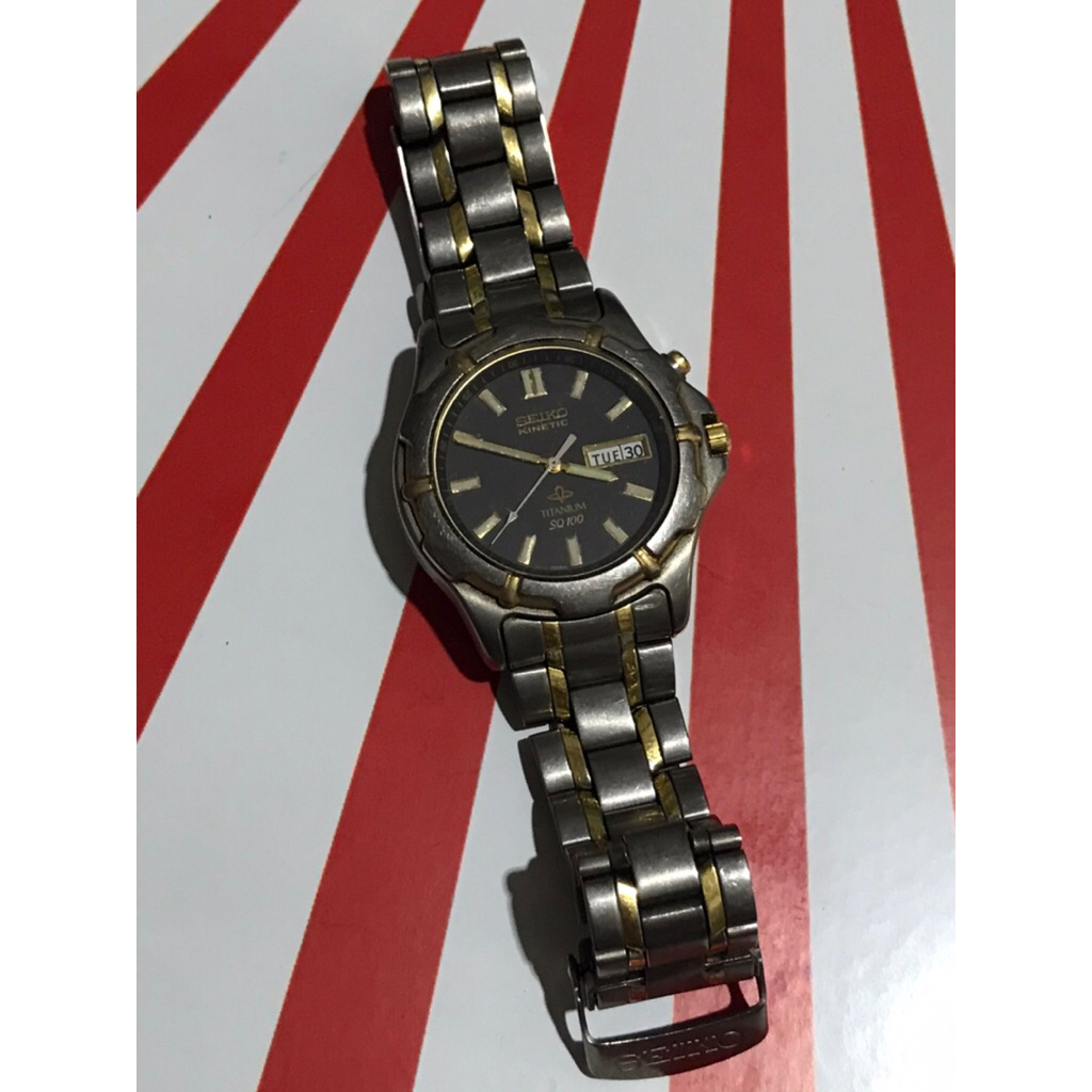 jam tangan seiko kinetic titanium vintage secon