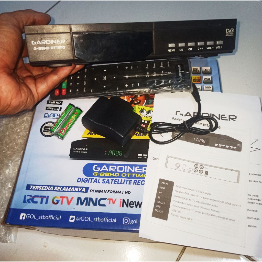 RECEIVER K-VISION GARDINER LENGKAP + PAKET CLING