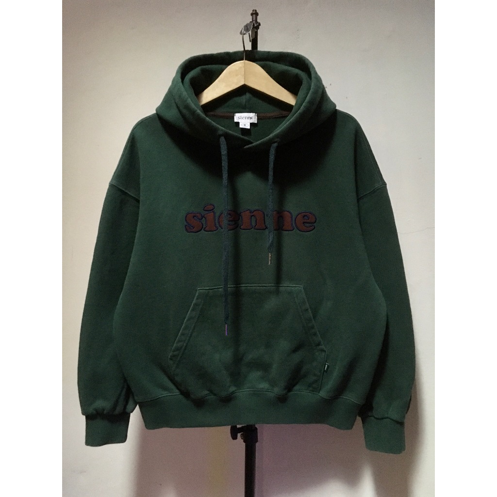 Boxy Oversize Hoodie Hijau Sienne Patch Bordir