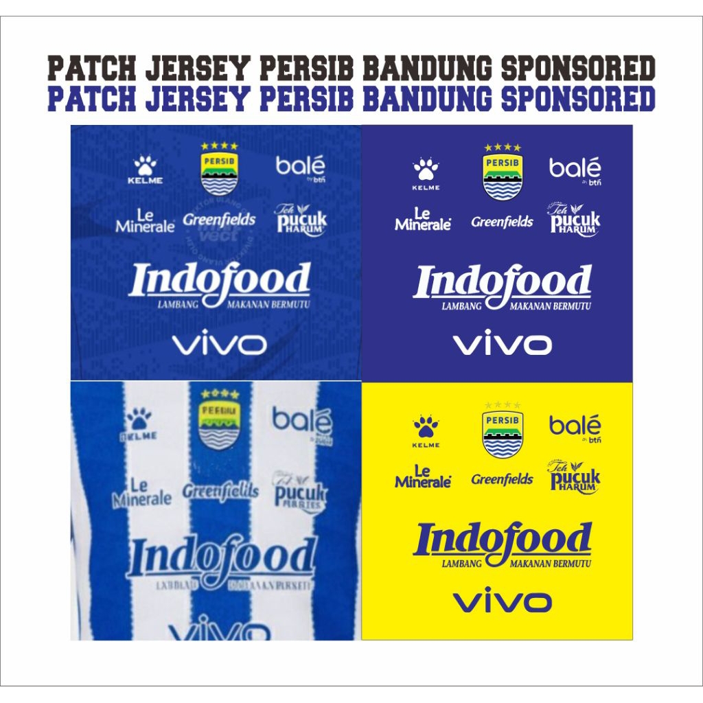 Jersey Persib Bandung Patch Logo Sponsored Home Away Third