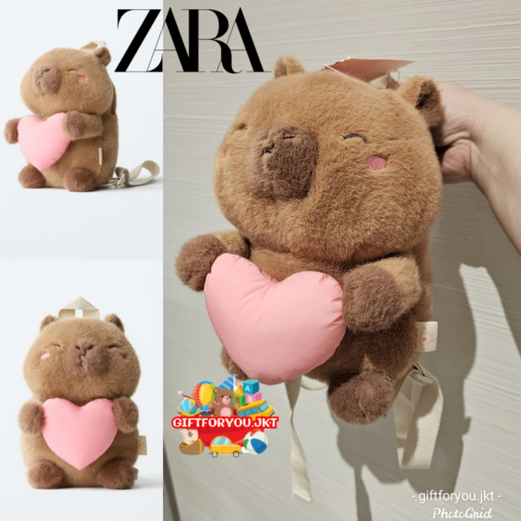 Zara Kid Ransel Capybara Capyfun Tas Anak Bag Backpack Unisex Figure Cartoon Kartun Lucu Cute Sekola