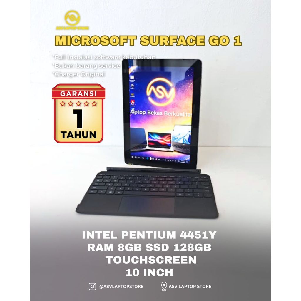 MICROSOFT SURFACE GO 3 2 1 CORE M3 8100Y I3 PENTIUM LAPTOP TABLET 2 IN 1 EDITING MURAH ORIGINAL NOT 