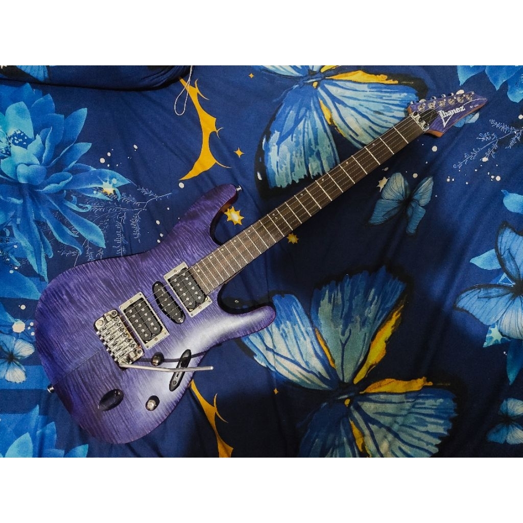 Gitar Elektrik Ibanez S Series Replika, Tremolo Zr Synchronize Klaker With Zps, Pickup Single Fishma