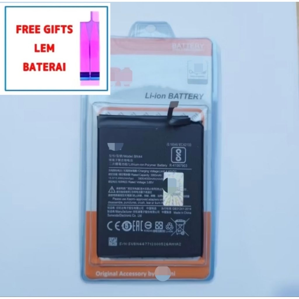 Batre Baterai Redmi 5 Plus / Redmi 5+ BN44 + LEM ADHESIVE