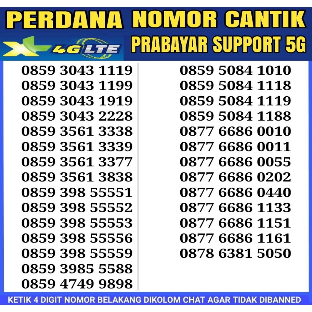 nomor cantik xl kartu perdana cantik xl support 5G