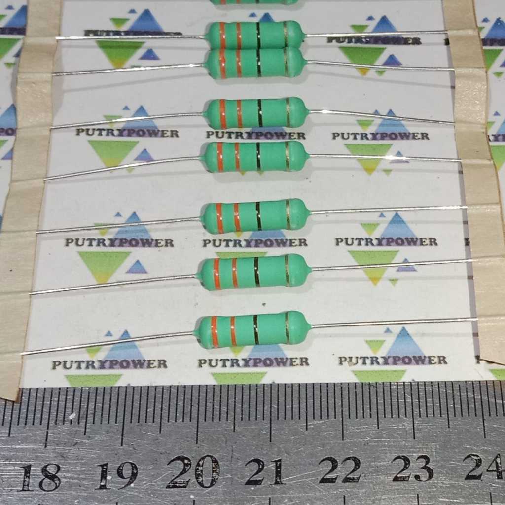 ROYAL 330R 3W 5% KAKI TEMBAGA resistor 330 r 3 watt 330 ohm 3 w 3watt 5 persen 330r 3w HIJAU