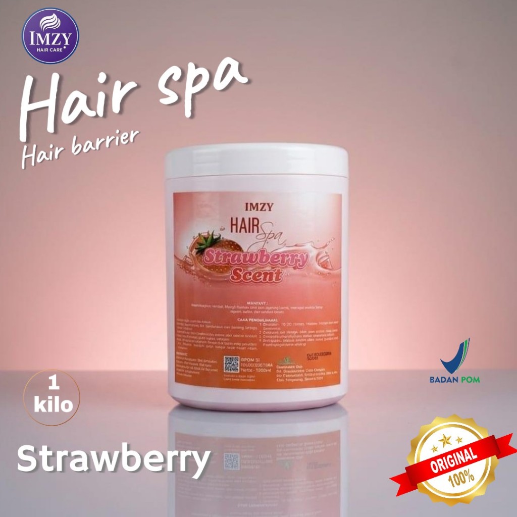IMZY HAIR SPA SMOOTH STRAWBERRY Masker Krim Perawatan Rambut 1Kilo BPOM Hair Barrier