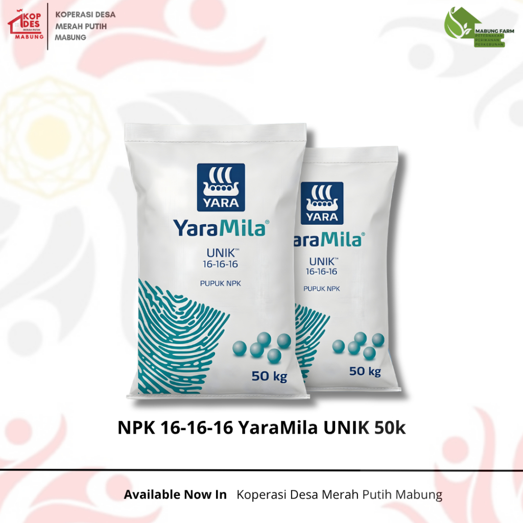 Pupuk NPK 16-16-16 YaraMila UNIK zak 50kg