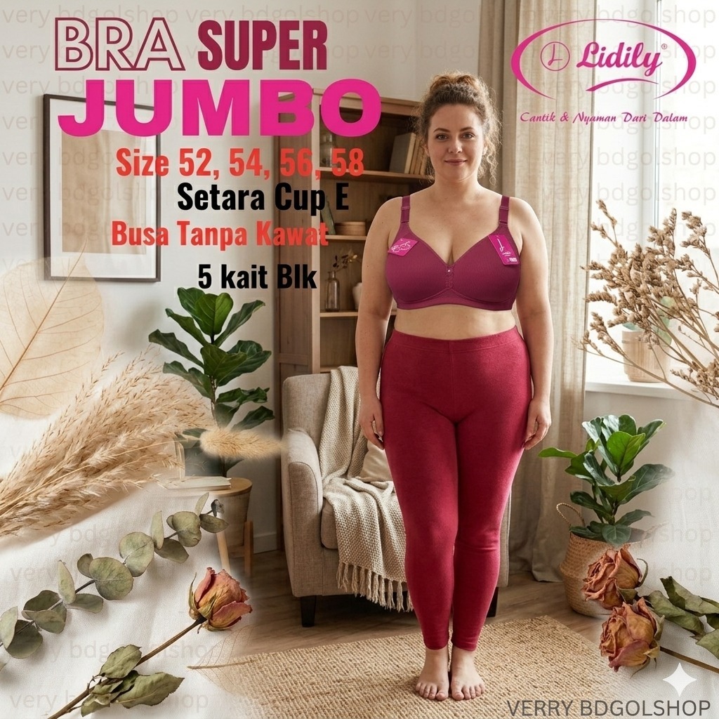 BH CUP E ( Super Jumbo) hak/ Kait 5 R113/ R 112 /484 size 52 - 58 Pakai Spons Tanpa kawat BRA Remaja